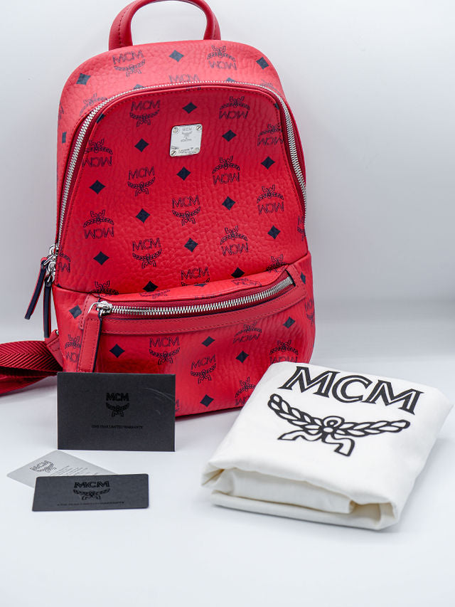 PRELOVED MCM RED BACKPACK