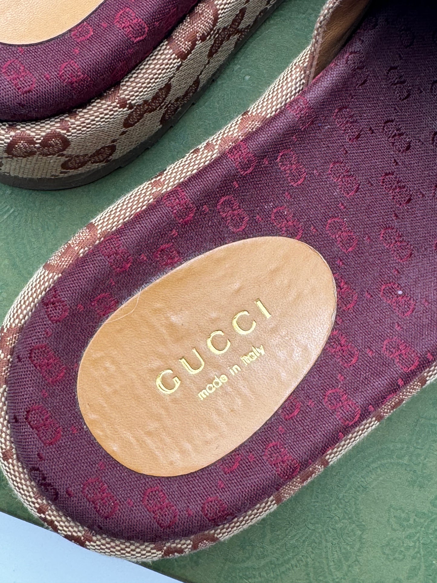 GUCCI PLATFORM SLIDES SANDALS