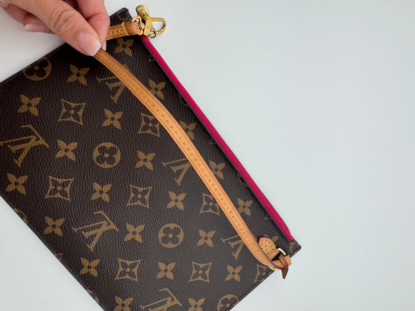 LOUIS VUITTON NEVERFULL POUCH MONOGRAM PINK INTERIOR