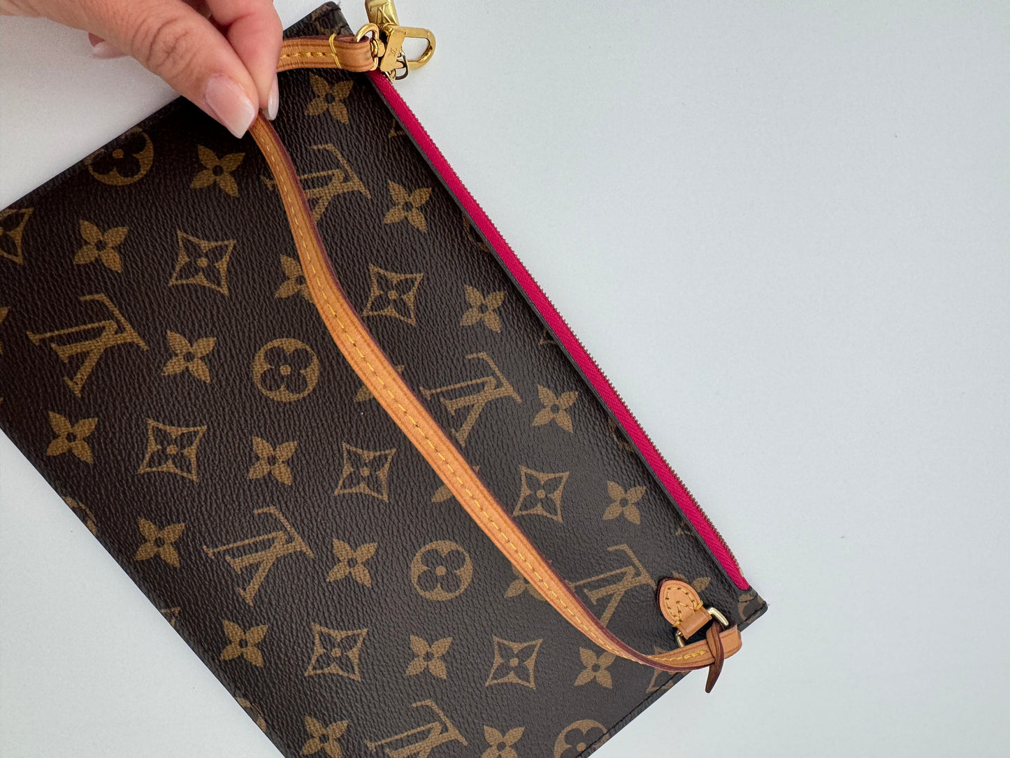 LOUIS VUITTON NEVERFULL POUCH MONOGRAM PINK INTERIOR