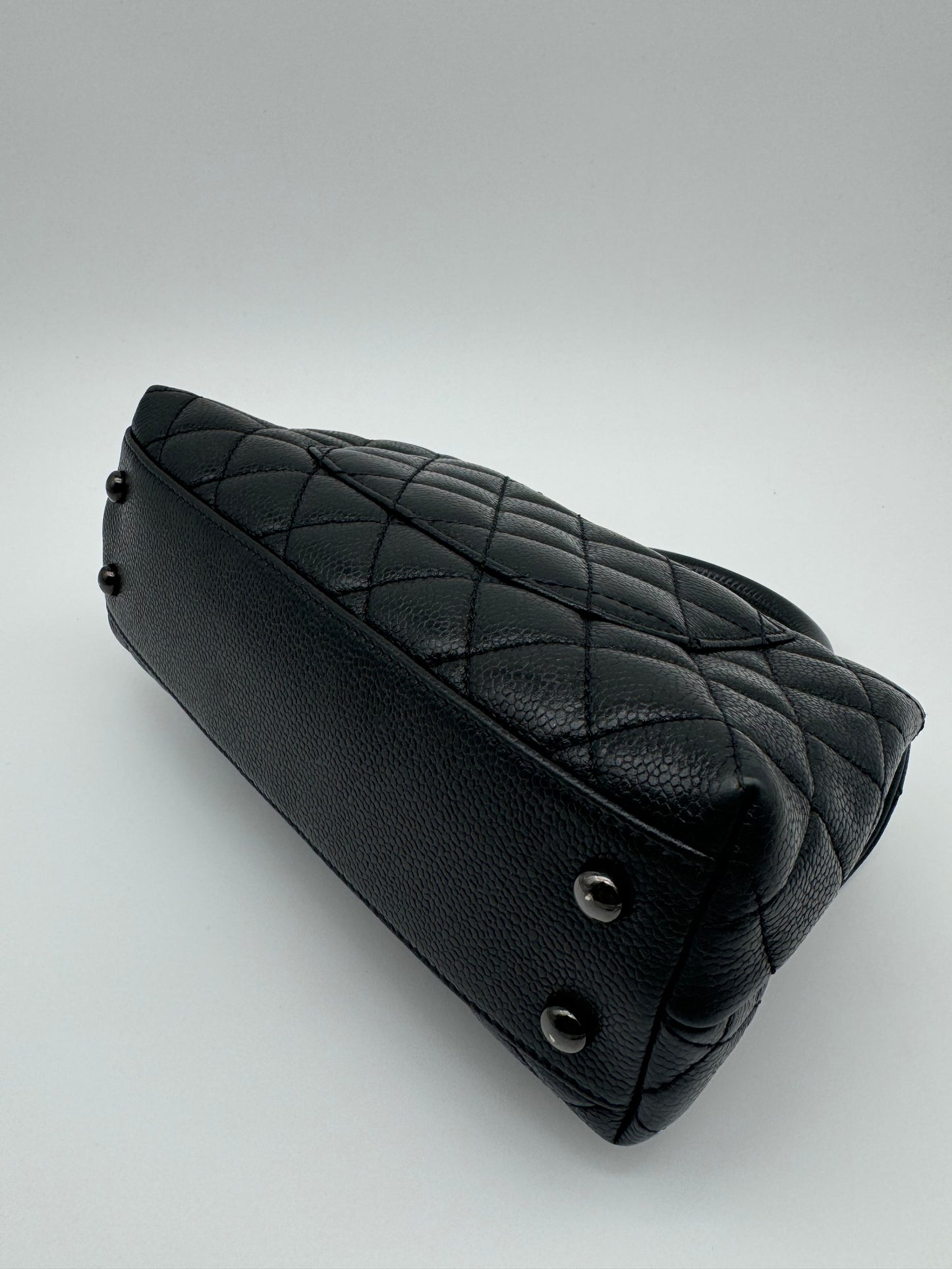 CHANEL Caviar Quilted Mini Coco Handle Flap So Black