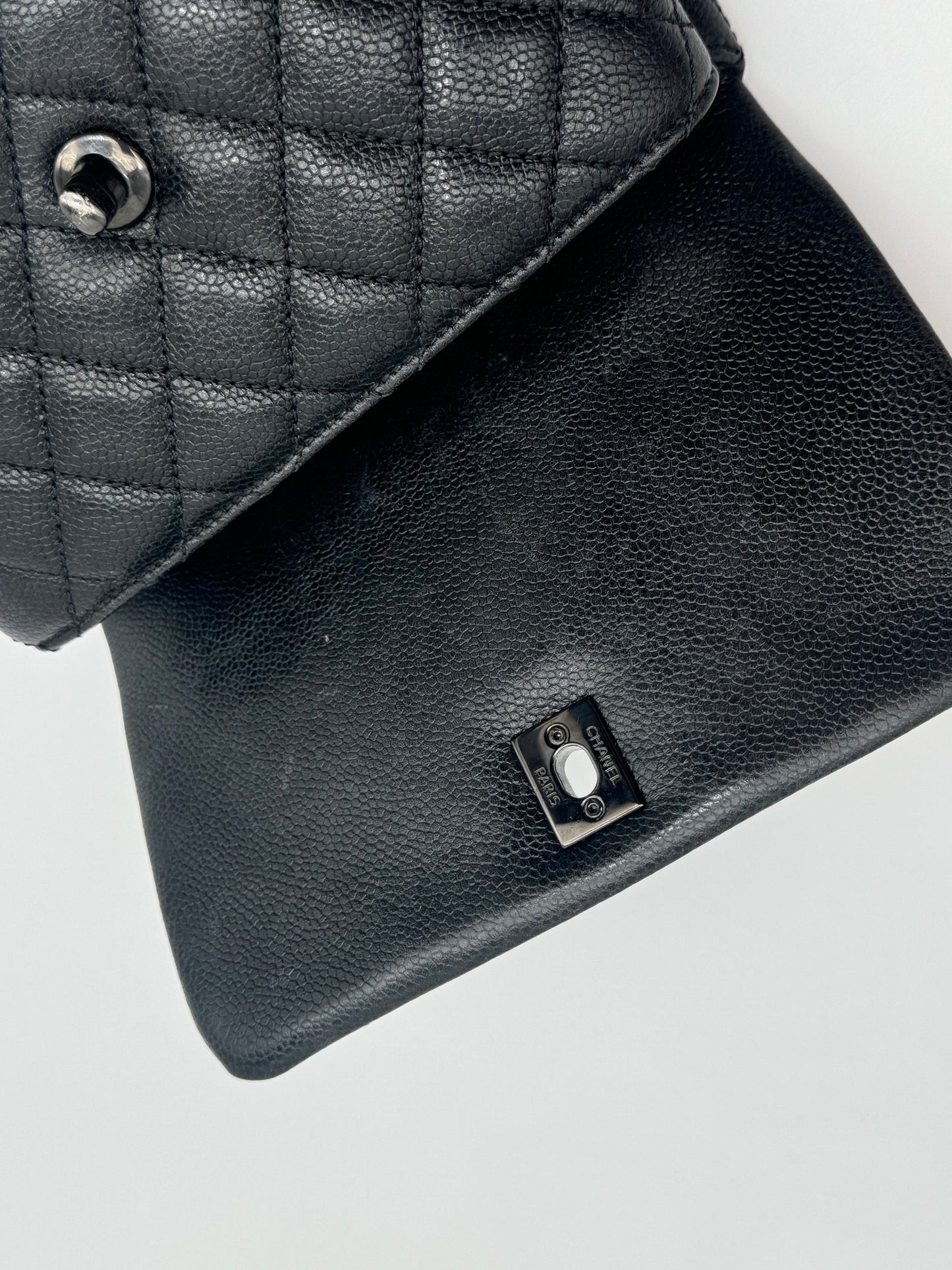 CHANEL Caviar Quilted Mini Coco Handle Flap So Black