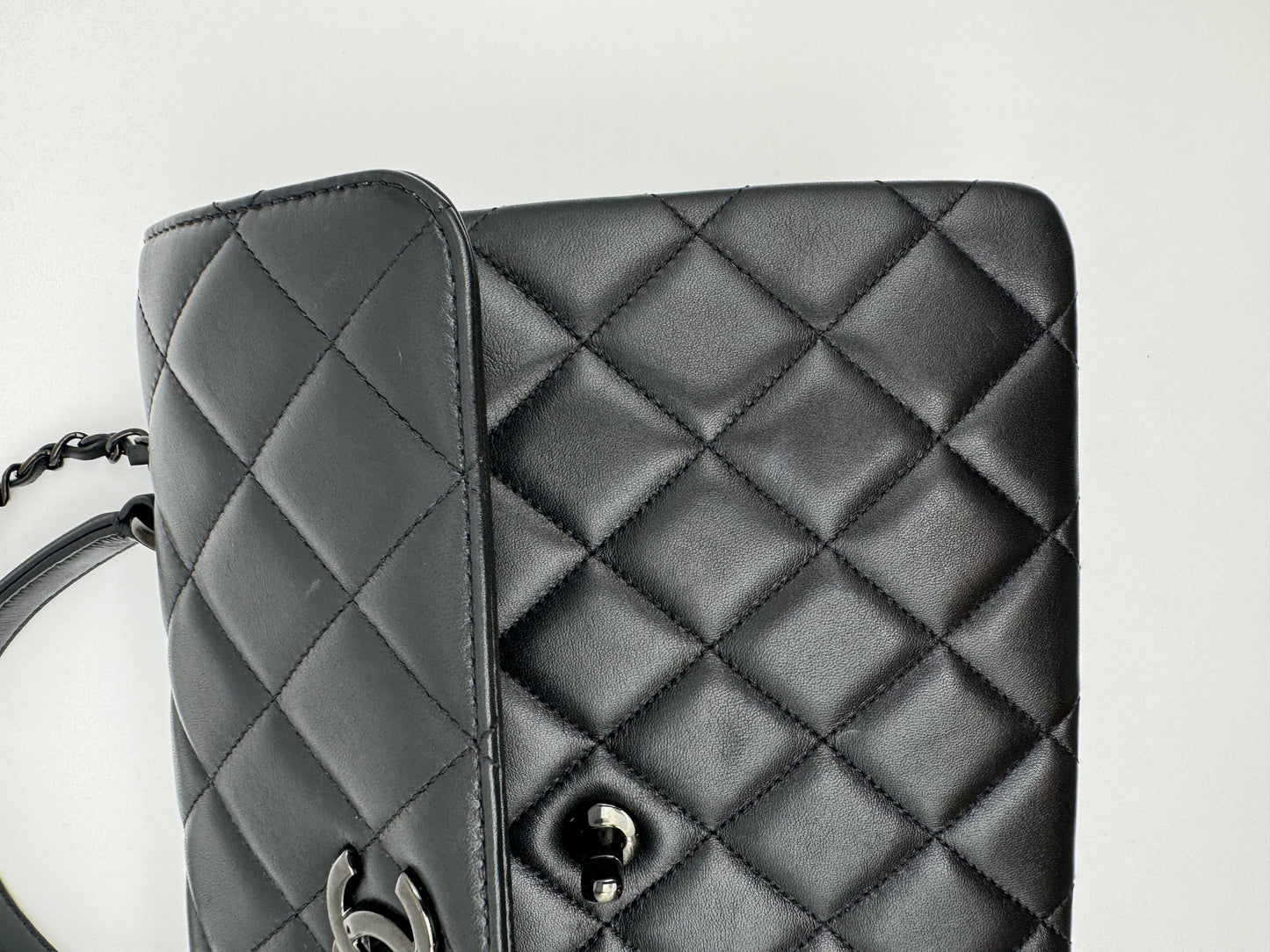 CHANEL Lambskin Quilted Medium Trendy CC Flap Dual Handle Bag So Black