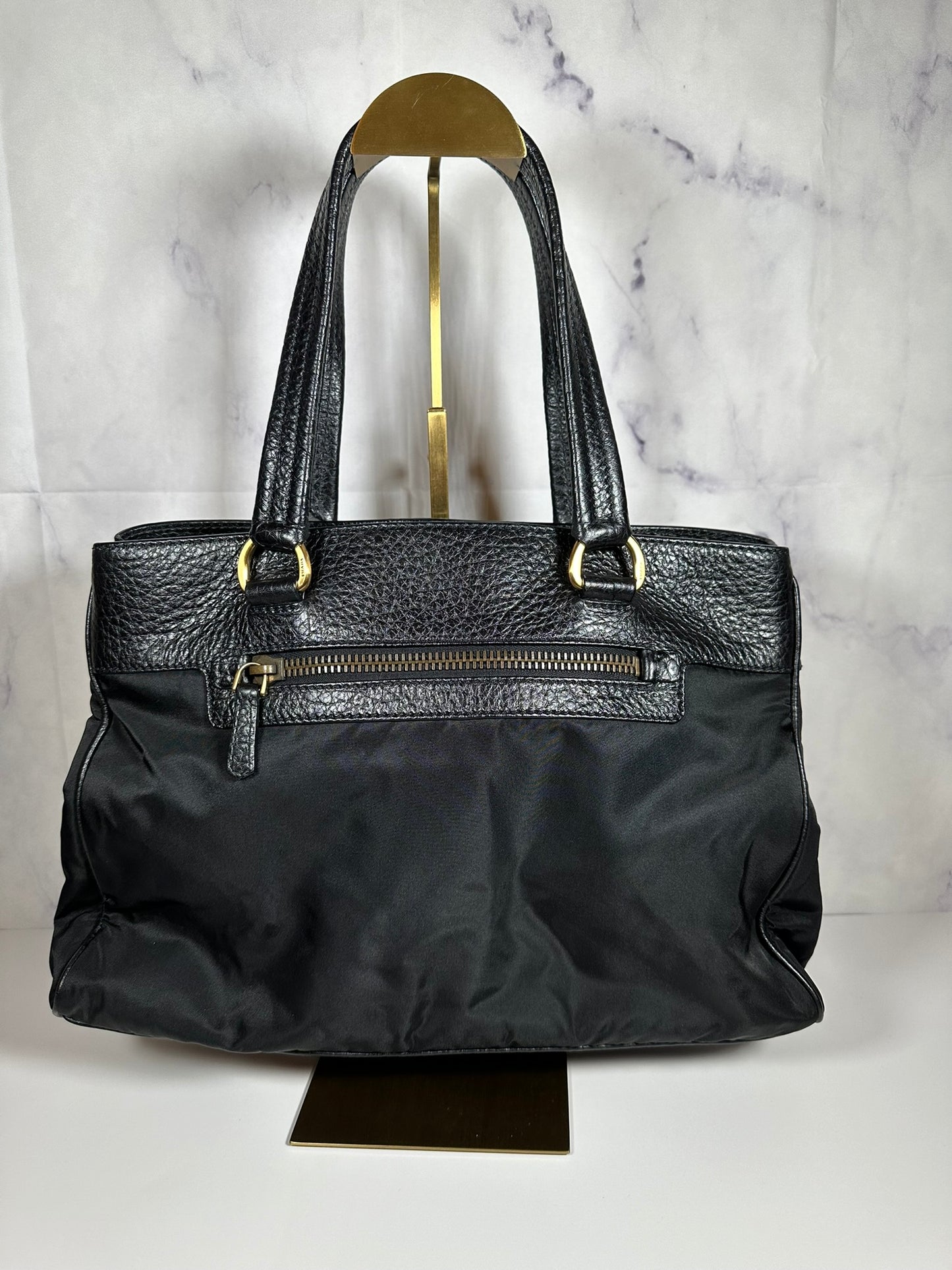 PRADA BLACK TESSUTO SHOULDER BAG