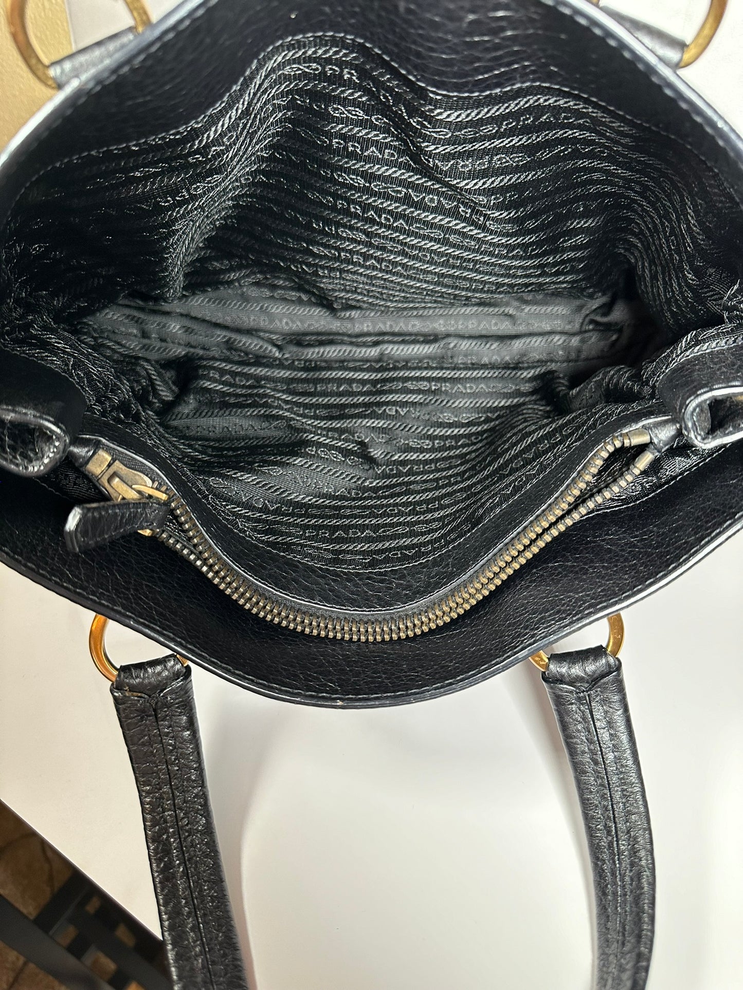 PRADA BLACK TESSUTO SHOULDER BAG