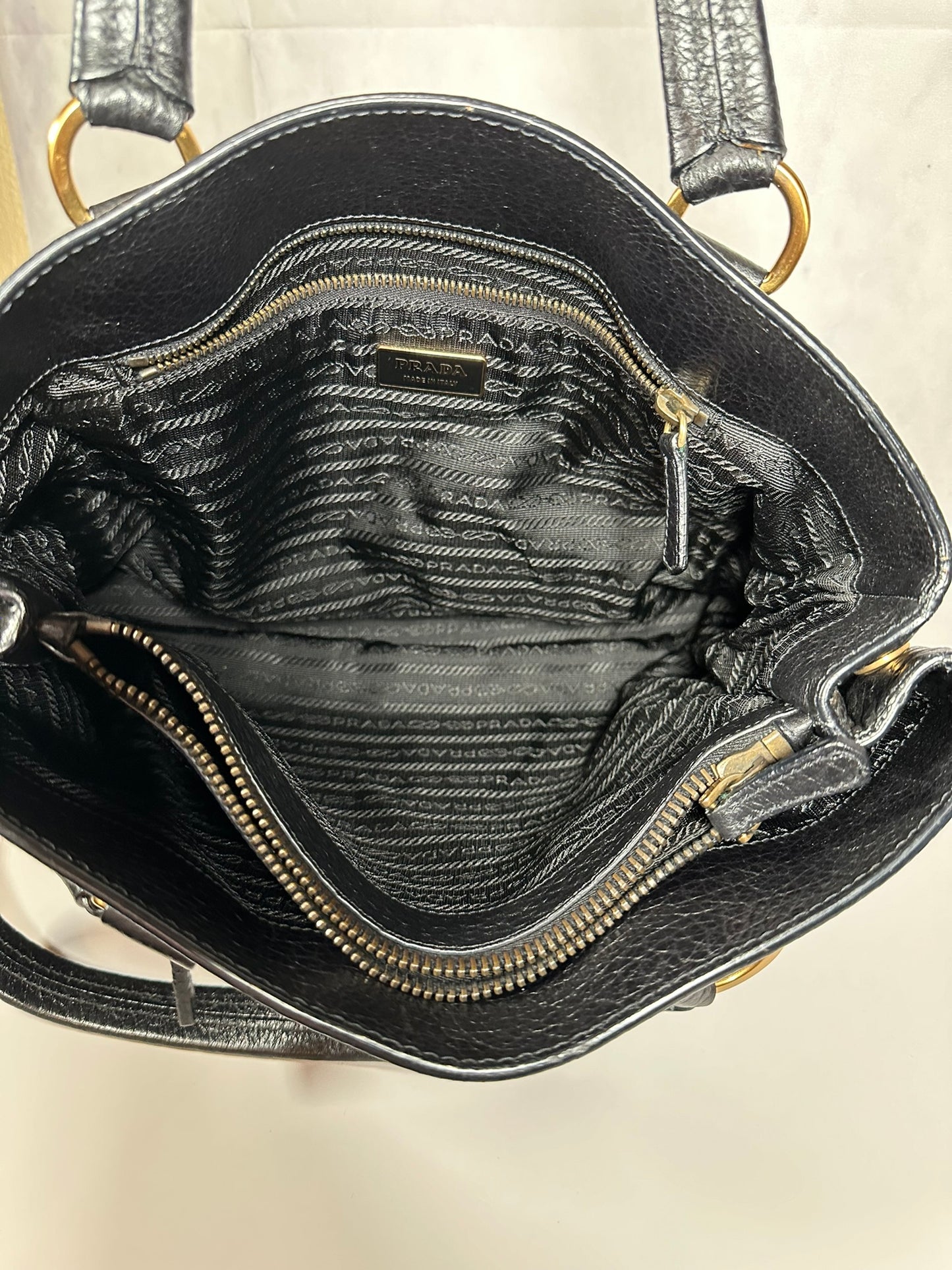 PRADA BLACK TESSUTO SHOULDER BAG