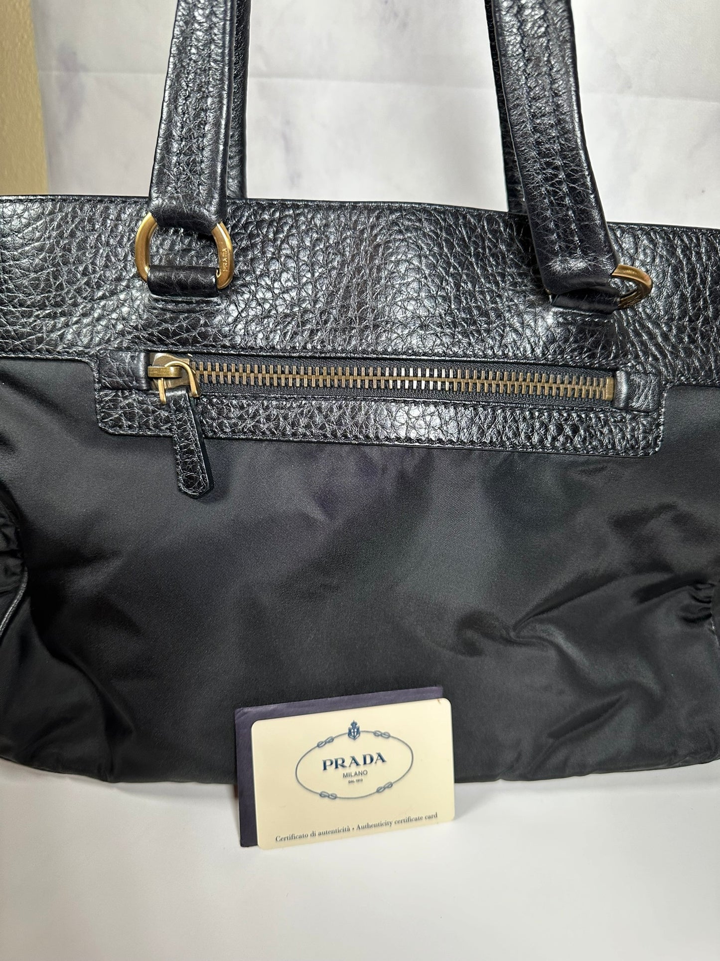 PRADA BLACK TESSUTO SHOULDER BAG