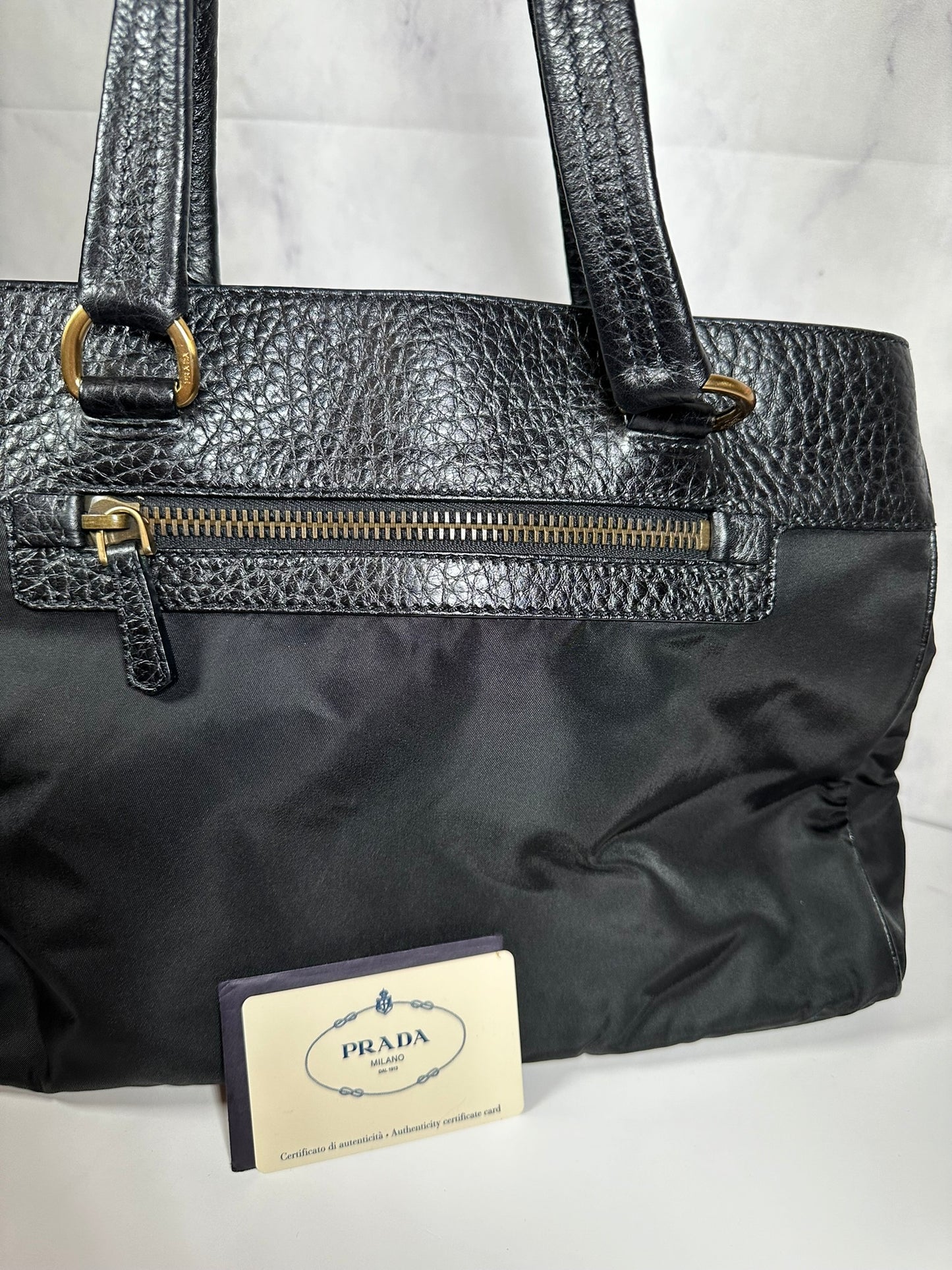 PRADA BLACK TESSUTO SHOULDER BAG