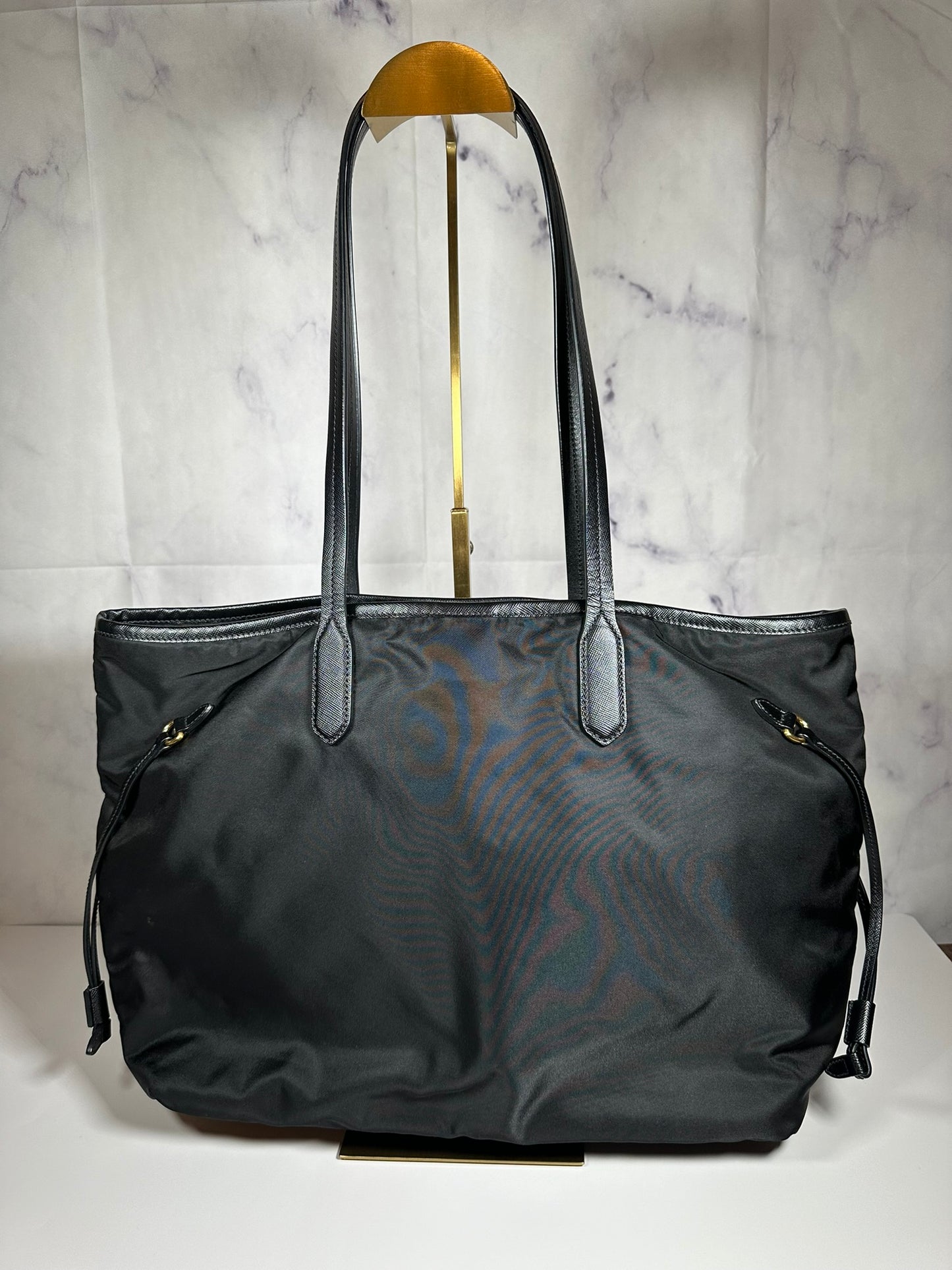 PRADA NYLON LEATHER TOTE