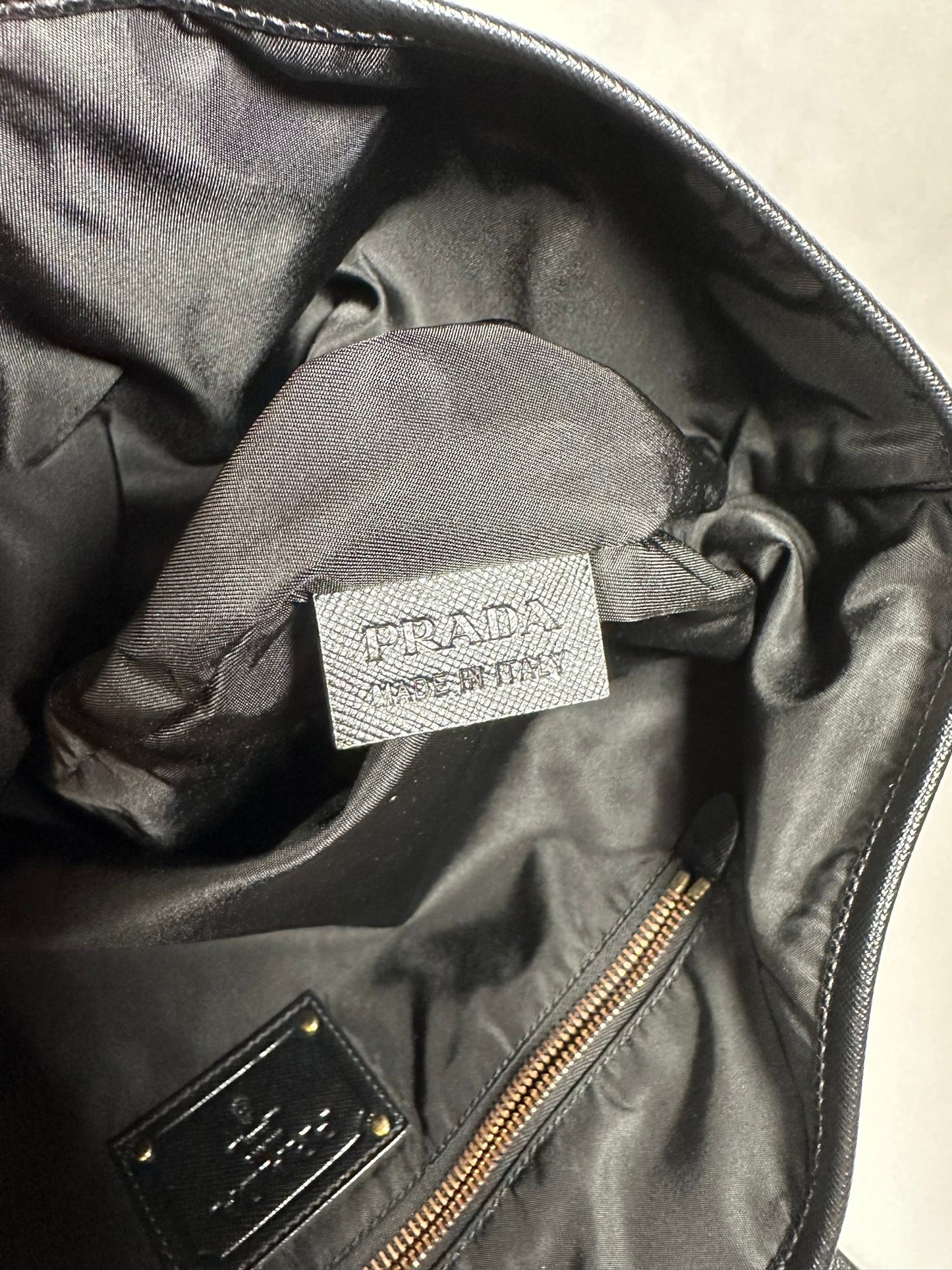 PRADA NYLON LEATHER TOTE