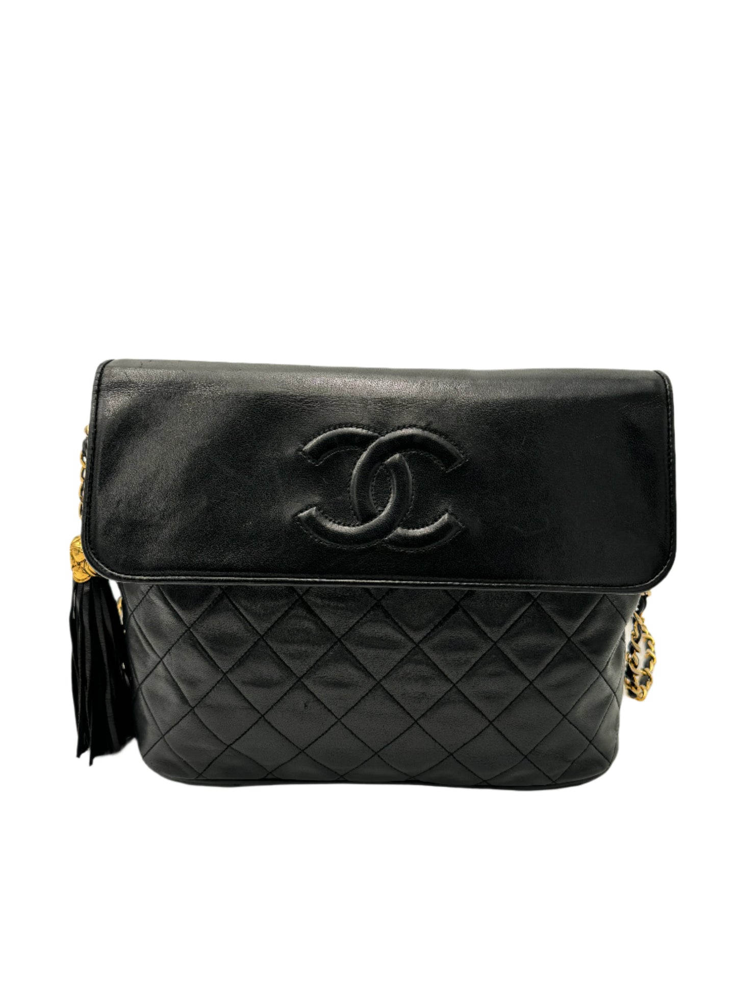 Chanel Lambskin Quilted CC Tassel Flap