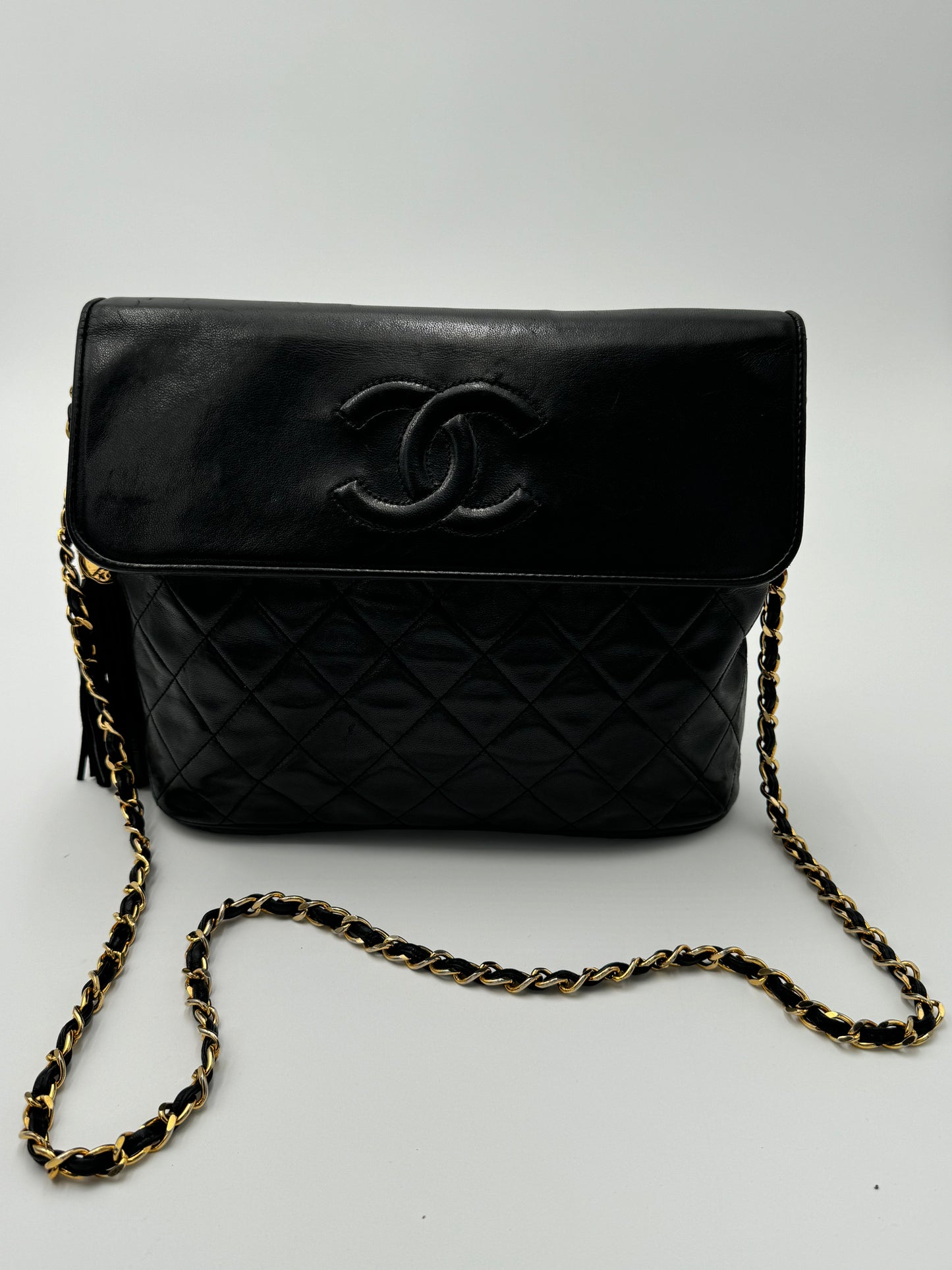 Chanel Lambskin Quilted CC Tassel Flap