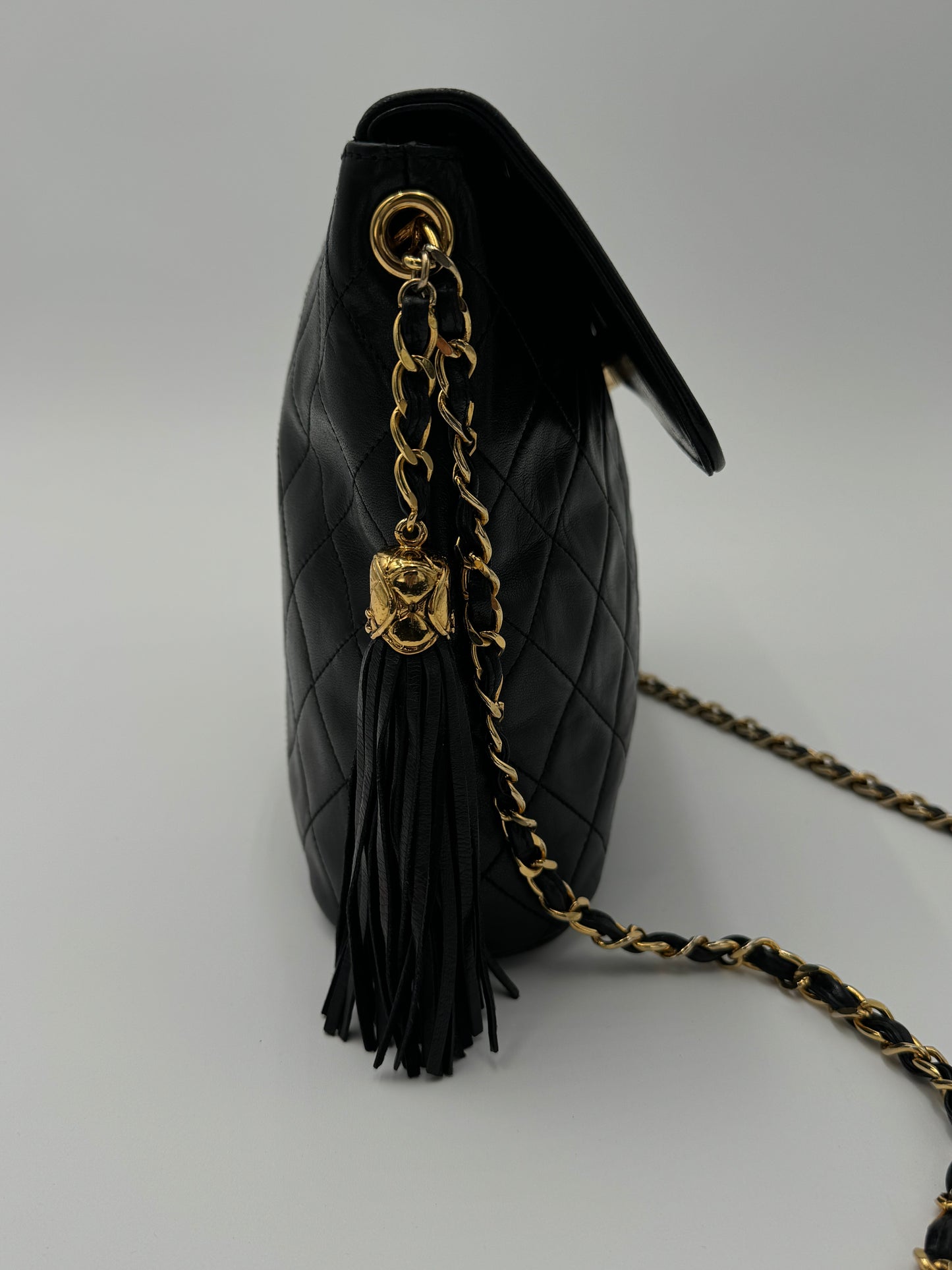 Chanel Lambskin Quilted CC Tassel Flap