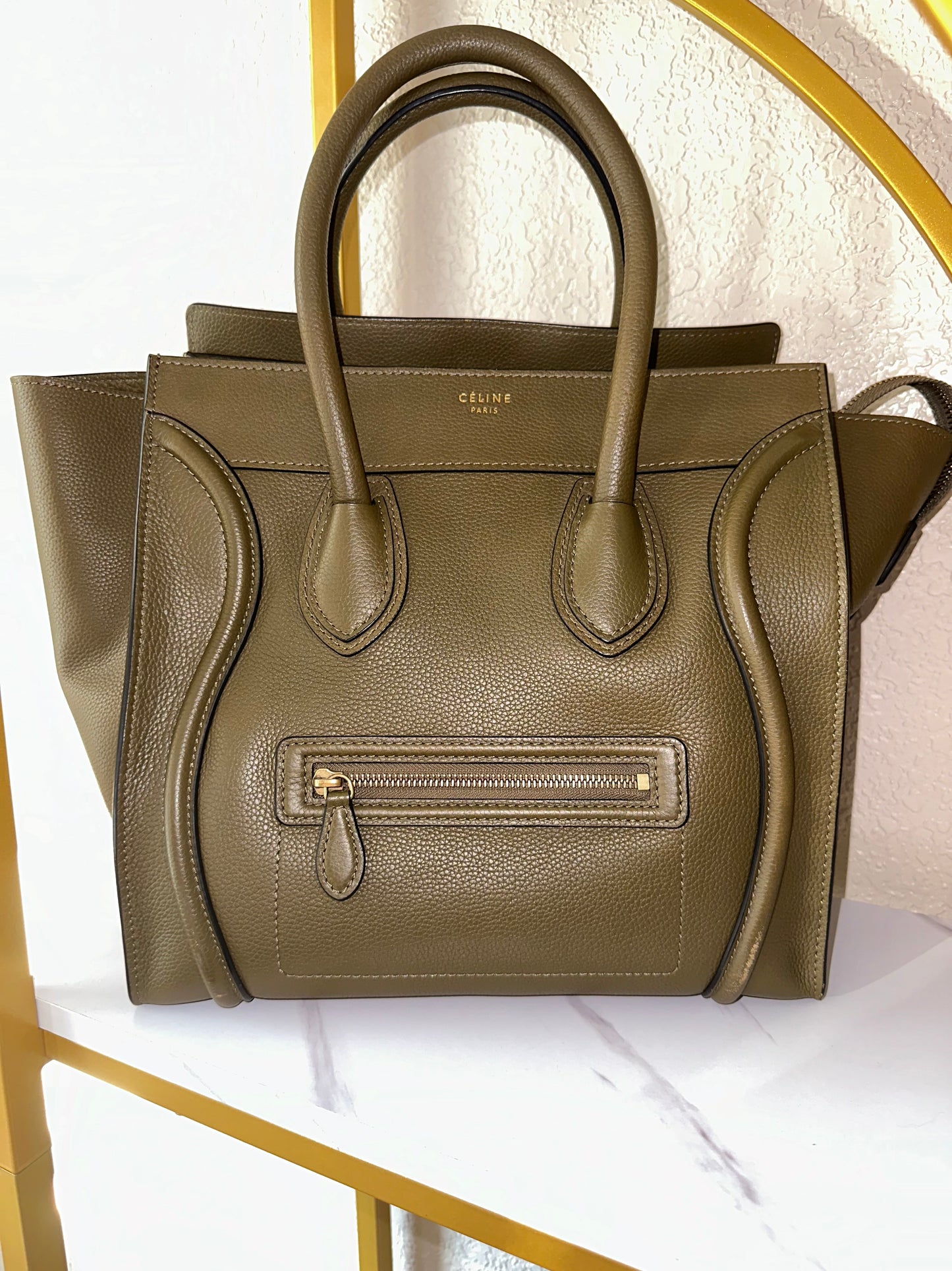 CELINE MICRO LUGGAGE OLIVE GREEN