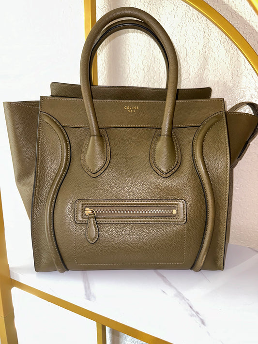 CELINE MICRO LUGGAGE OLIVE GREEN