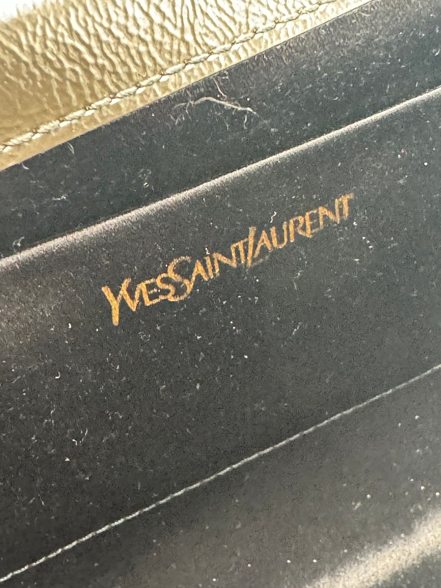 YSL SAINT LAURENT CLUTCH OLIVE GREEN PATENT LEATHER