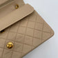 VINTAGE CHANEL BIEGE QUILTED LAMBSKIN DOUBLE FLAP