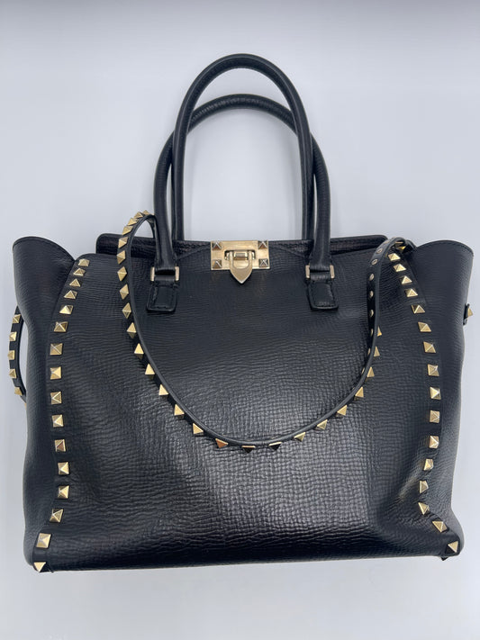 VALENTINO GARAVANI VITELLO ROCKSTUD DOUBLE HANDLE TOTE